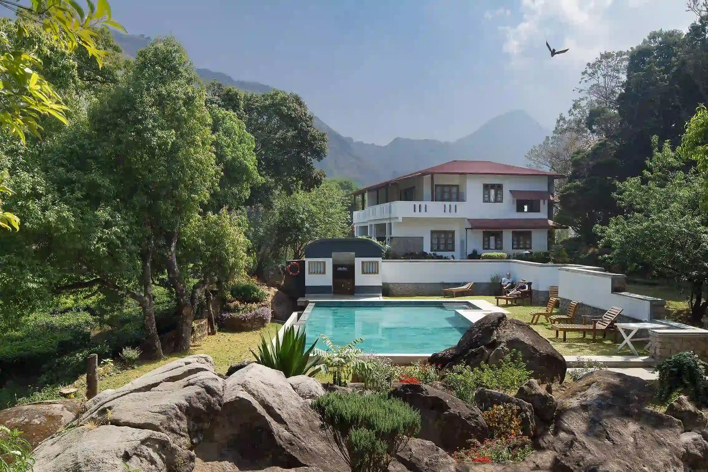 A hill estate above the tea valleys of Munnar, Kerala