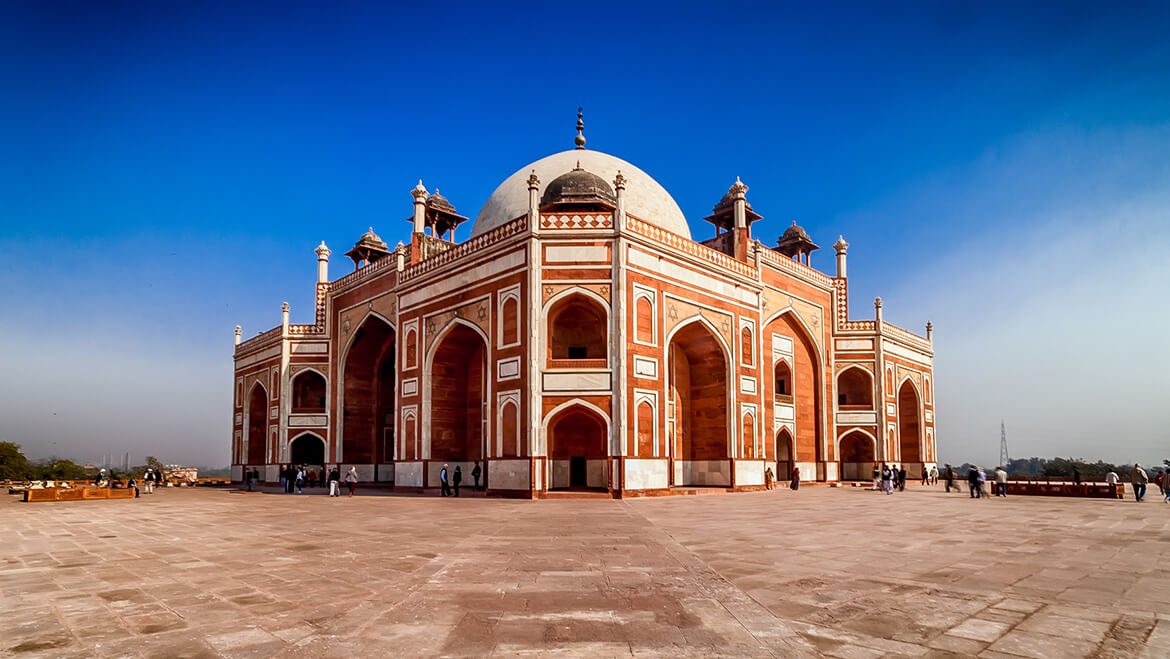 Red sandstone Mughal architecture and monuments in Old Delhi